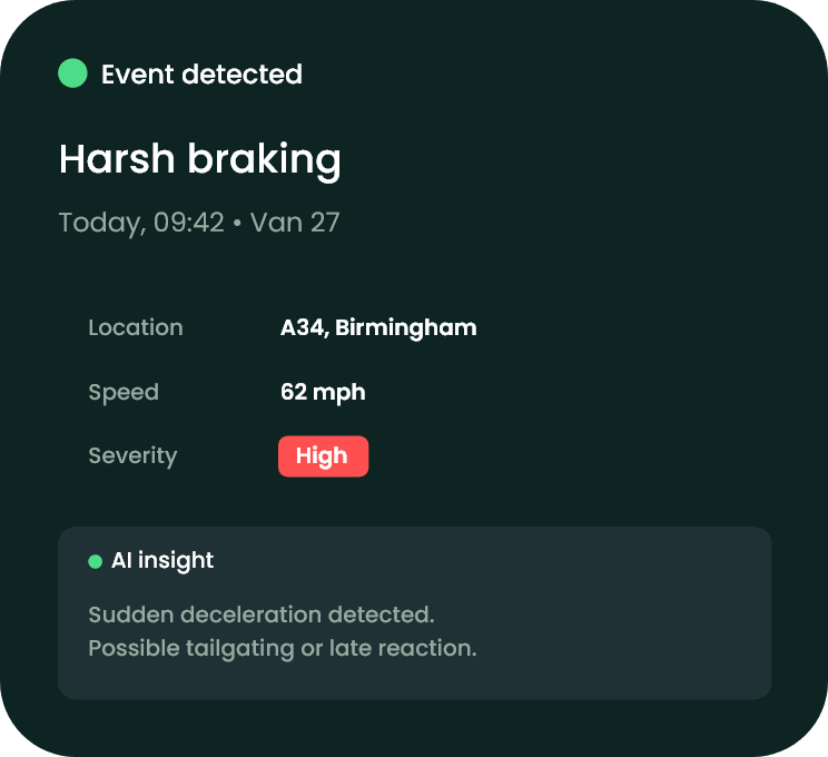 Event detected — harsh braking