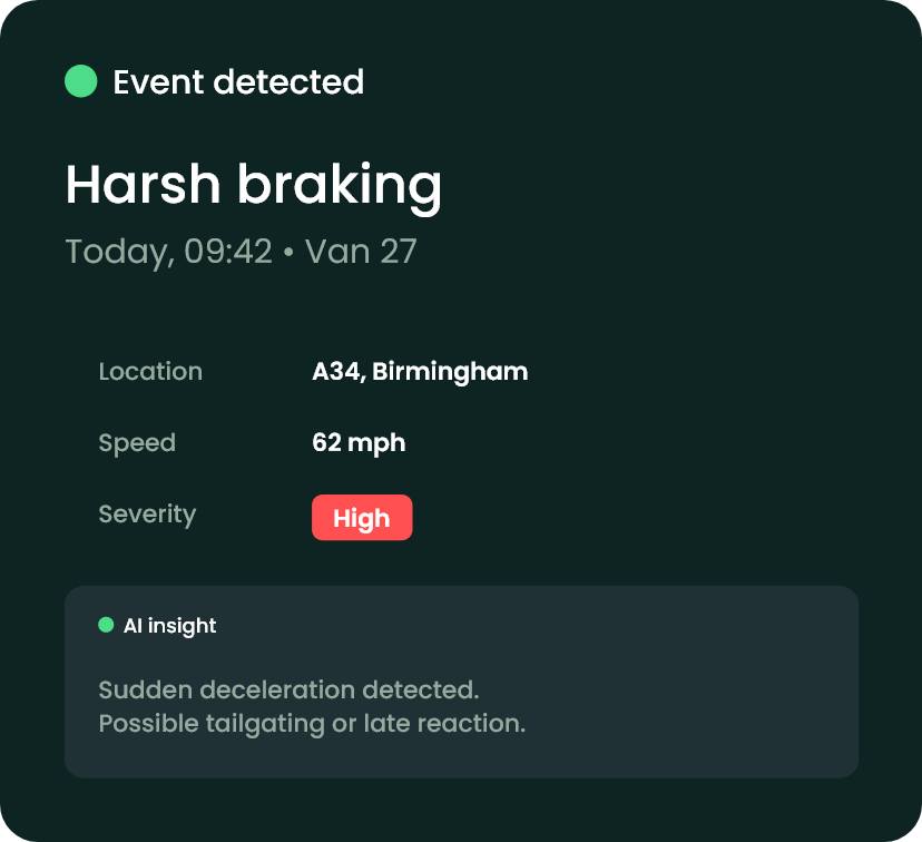 Event detected — harsh braking